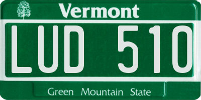 VT license plate LUD510