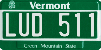 VT license plate LUD511