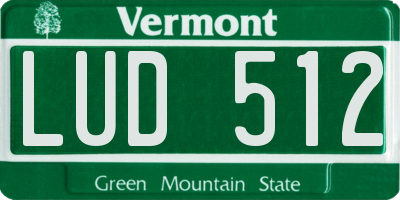 VT license plate LUD512