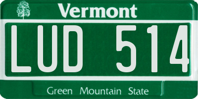 VT license plate LUD514