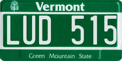 VT license plate LUD515