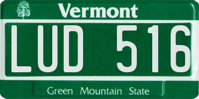 VT license plate LUD516