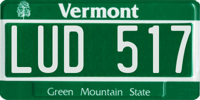 VT license plate LUD517