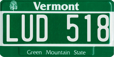 VT license plate LUD518