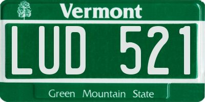 VT license plate LUD521