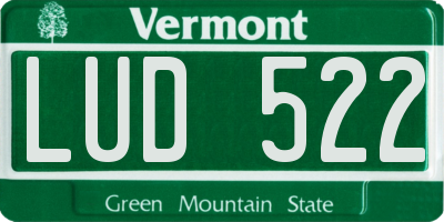 VT license plate LUD522