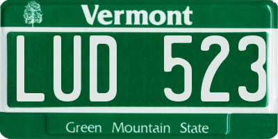 VT license plate LUD523