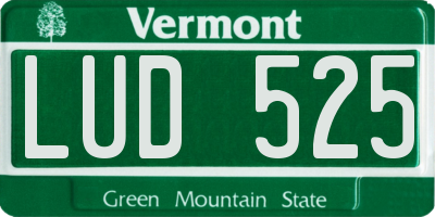 VT license plate LUD525