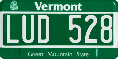 VT license plate LUD528