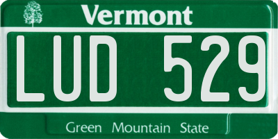 VT license plate LUD529