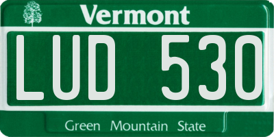 VT license plate LUD530