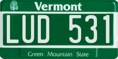 VT license plate LUD531