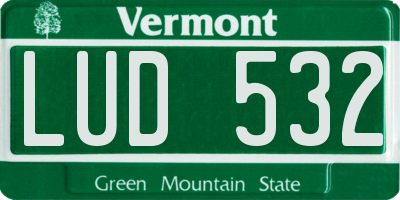 VT license plate LUD532