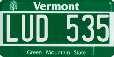 VT license plate LUD535