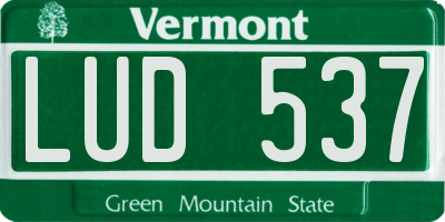VT license plate LUD537