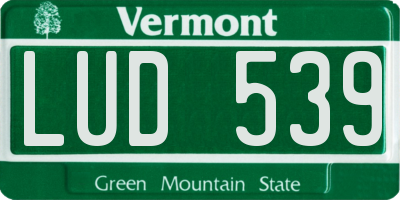VT license plate LUD539