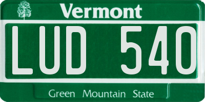 VT license plate LUD540