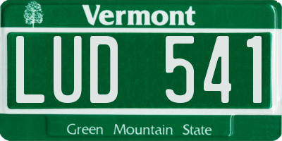 VT license plate LUD541