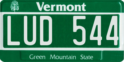 VT license plate LUD544