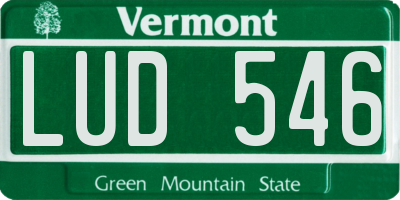 VT license plate LUD546