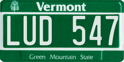 VT license plate LUD547