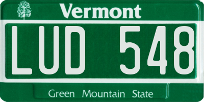 VT license plate LUD548
