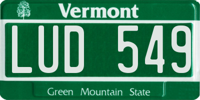 VT license plate LUD549