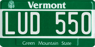 VT license plate LUD550