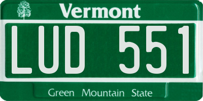 VT license plate LUD551