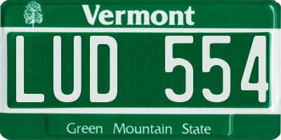 VT license plate LUD554