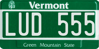 VT license plate LUD555