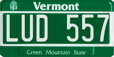 VT license plate LUD557