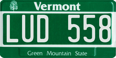VT license plate LUD558