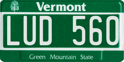 VT license plate LUD560
