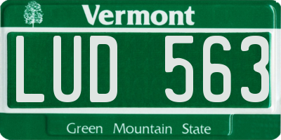 VT license plate LUD563