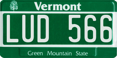 VT license plate LUD566