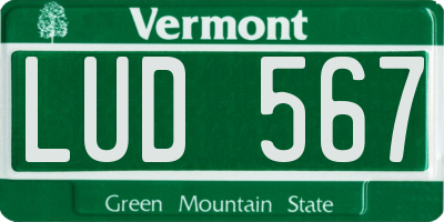 VT license plate LUD567