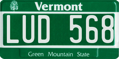 VT license plate LUD568