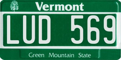 VT license plate LUD569