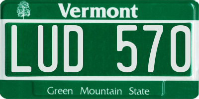 VT license plate LUD570