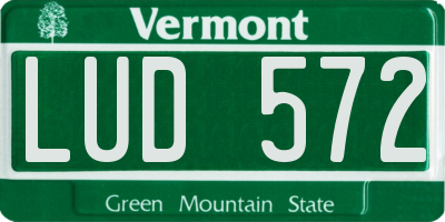 VT license plate LUD572