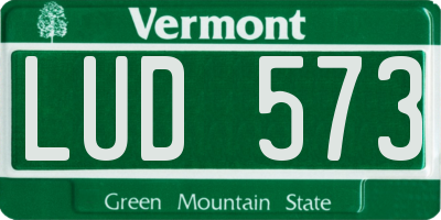 VT license plate LUD573