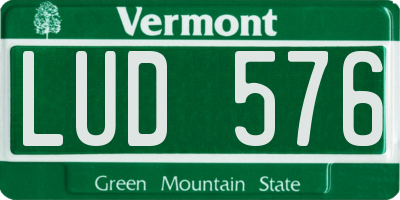 VT license plate LUD576