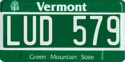 VT license plate LUD579