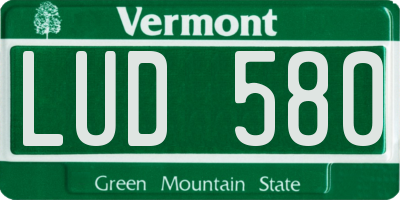 VT license plate LUD580