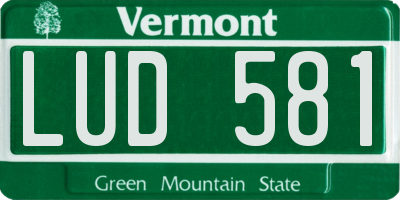 VT license plate LUD581