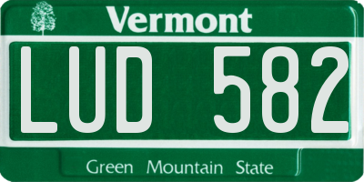 VT license plate LUD582