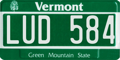 VT license plate LUD584