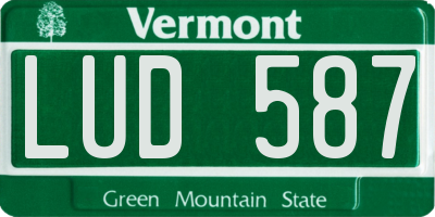 VT license plate LUD587