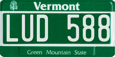 VT license plate LUD588